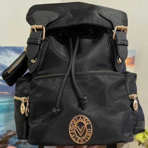 Valentino Orlandi Black Leather Backpack with Gold Accents Valentino Orlandi | Bags | Valentino Orlandi Black Backpack  main image 4